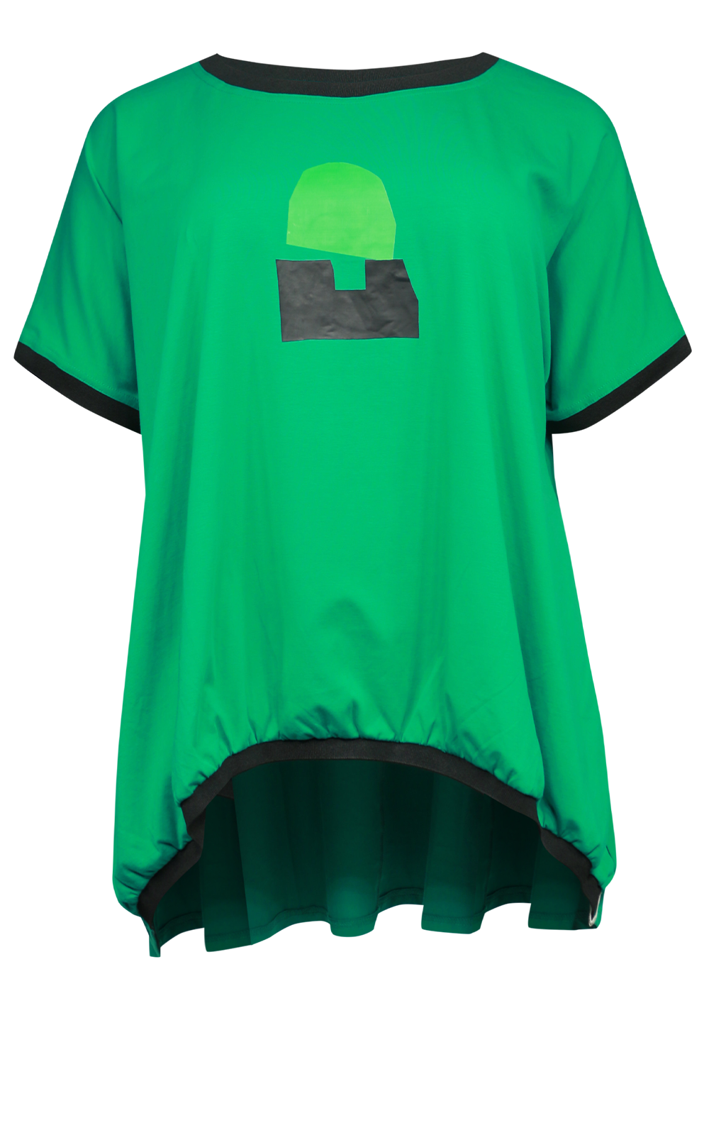 Elite Tee Green With Ribbed Hem  product photo.