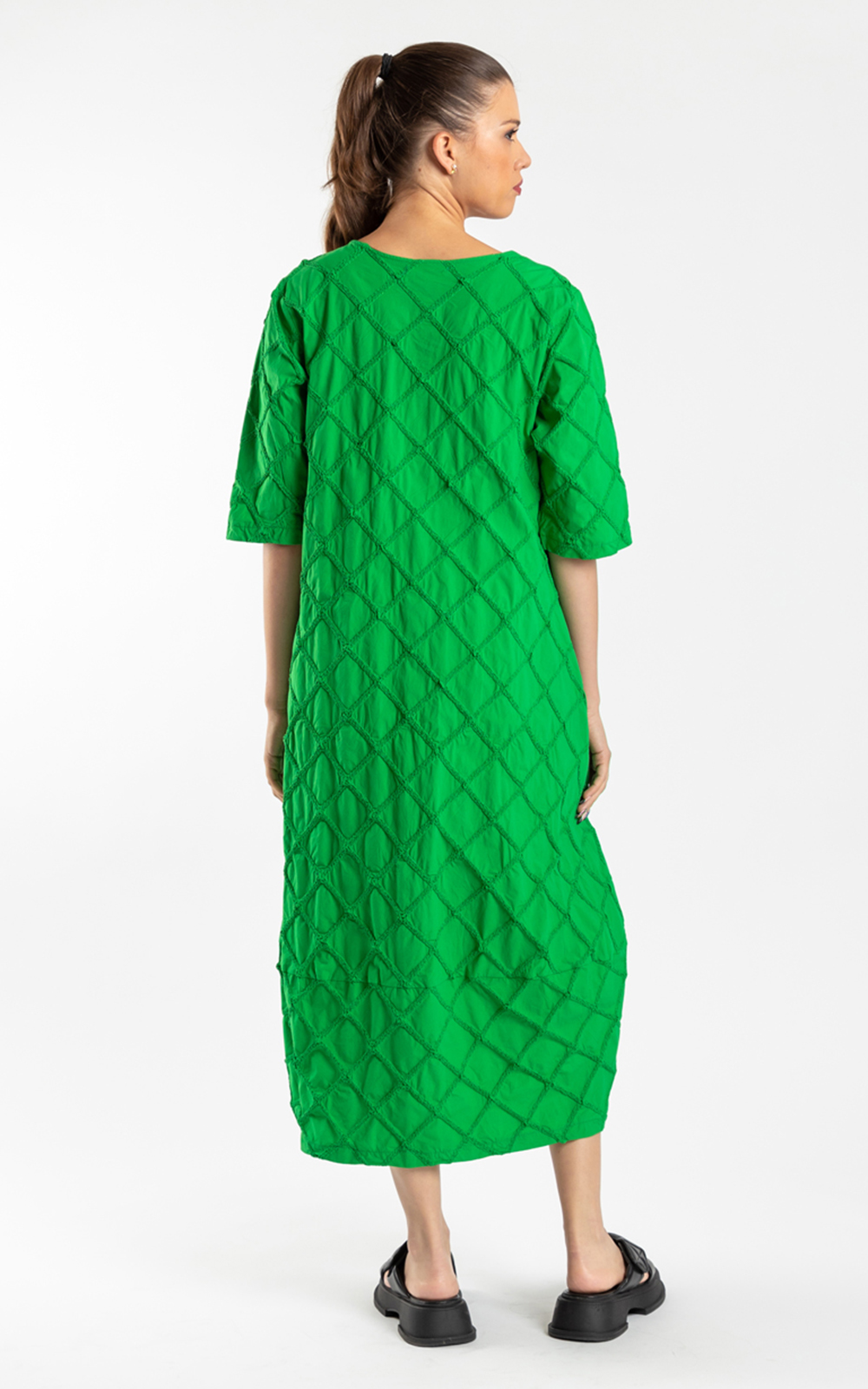 Funnel Dress Apple Green product photo.