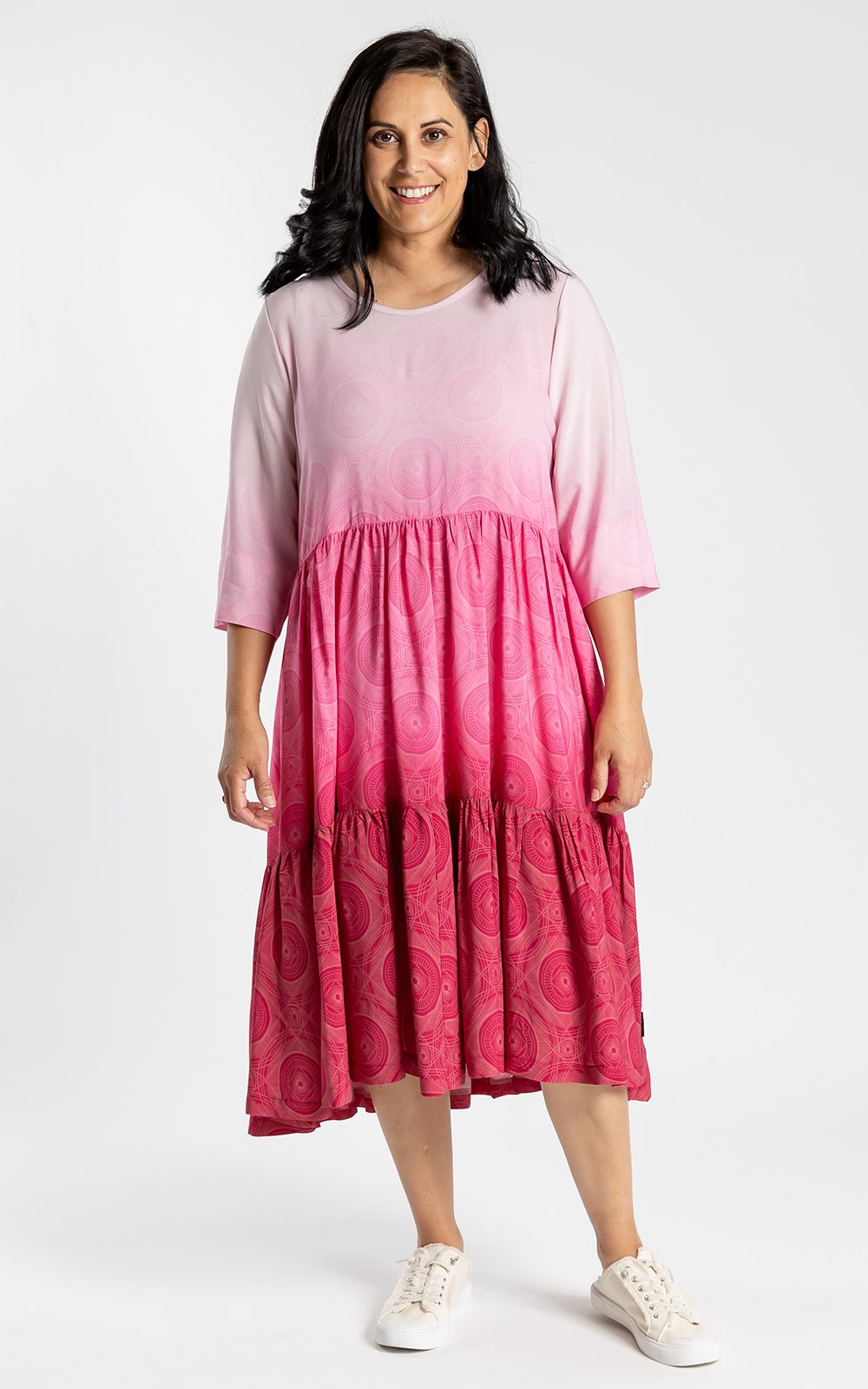 Cleo Dress Pink Fade product photo.