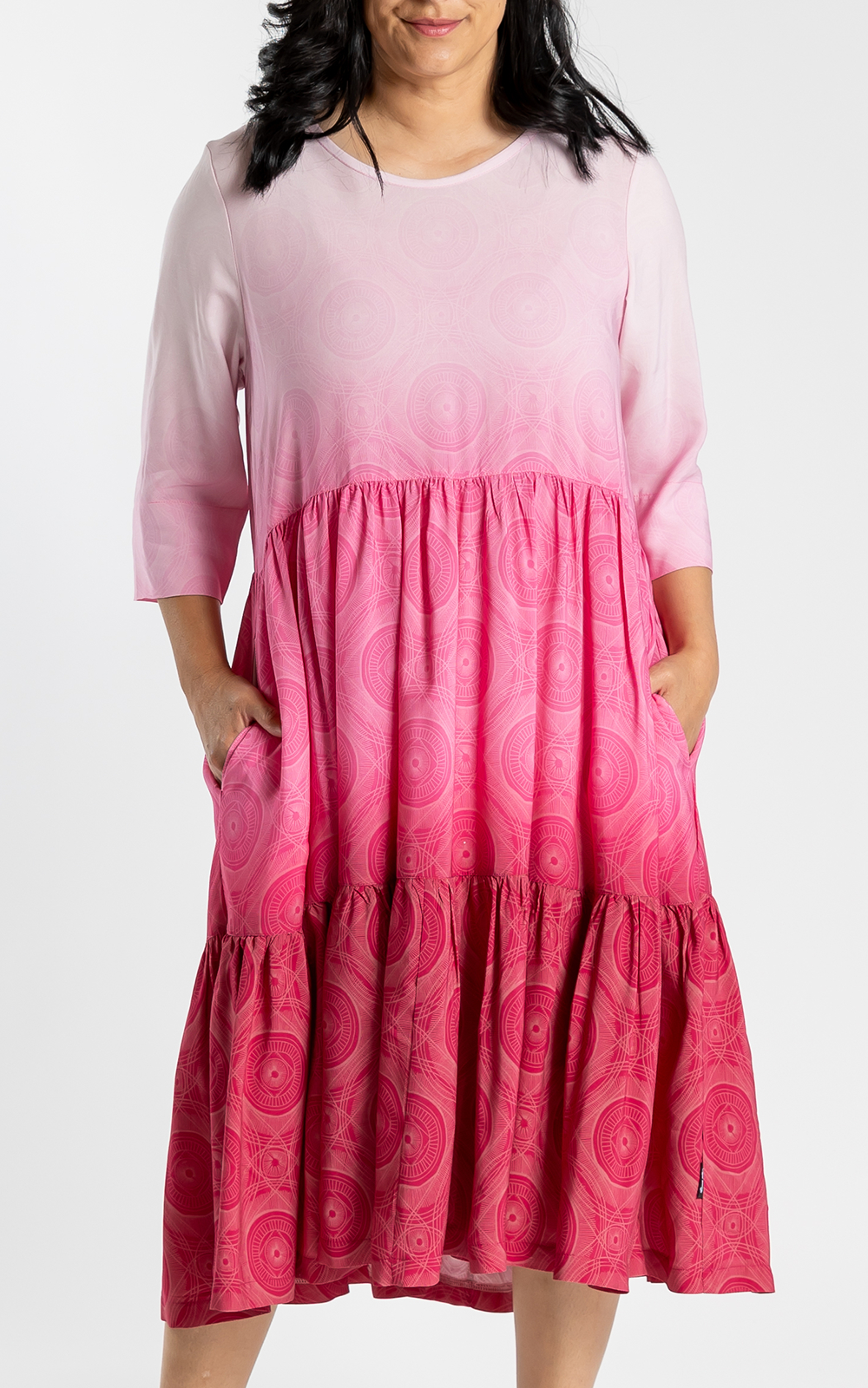 Cleo Dress Pink Fade product photo.