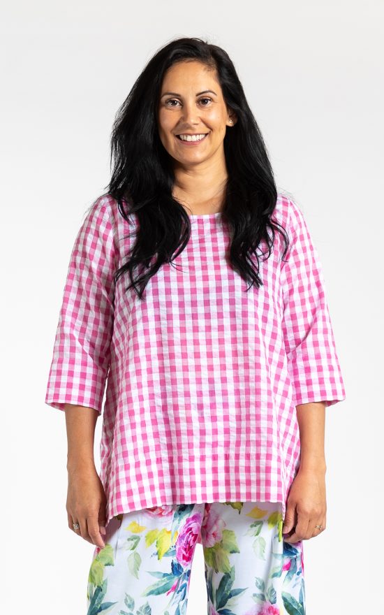 Gingham Top product photo.