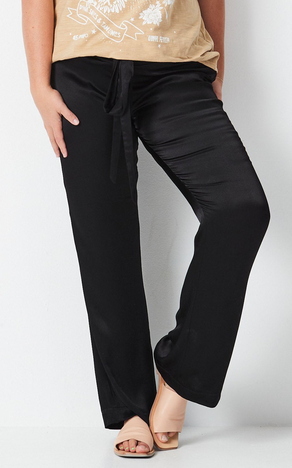 Satin Lounge Pants product photo.