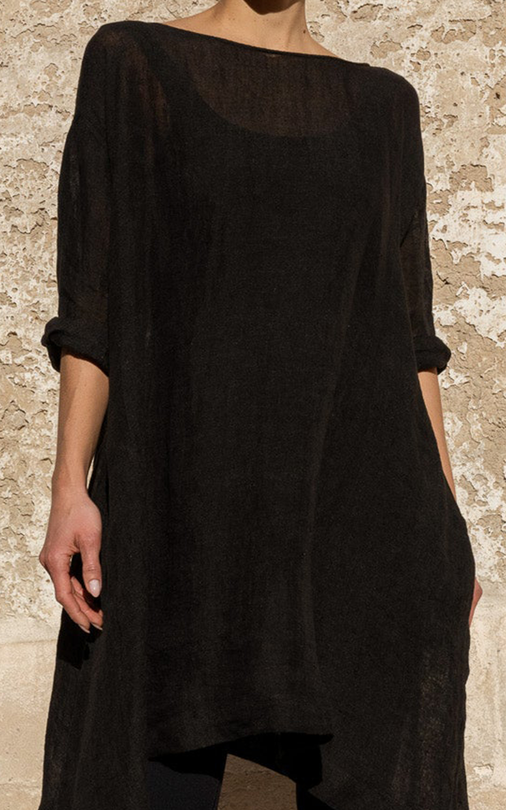 Sylvie Tunic Dress In Gauze Linen product photo.