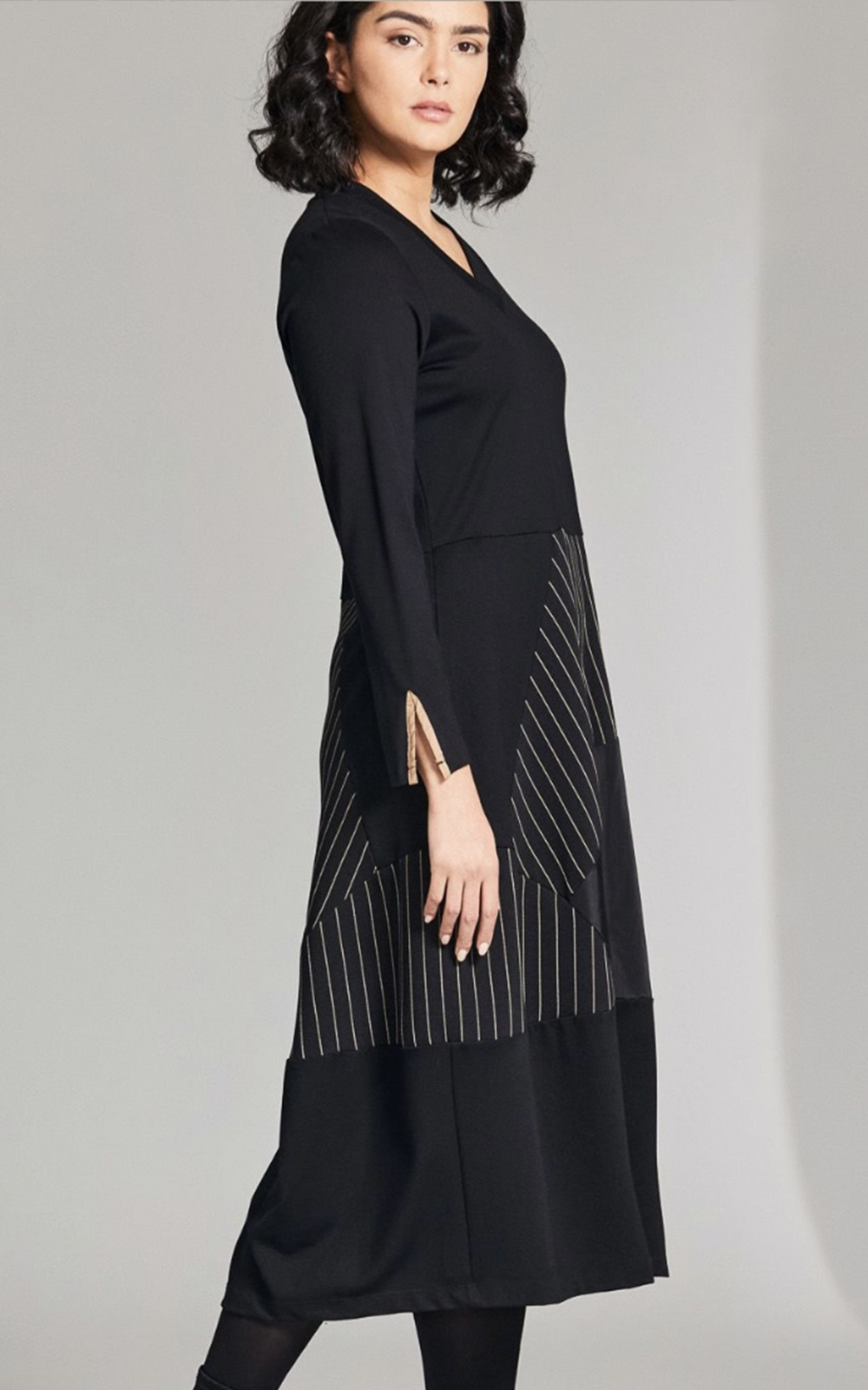 Pinstripe Trim Dress product photo.