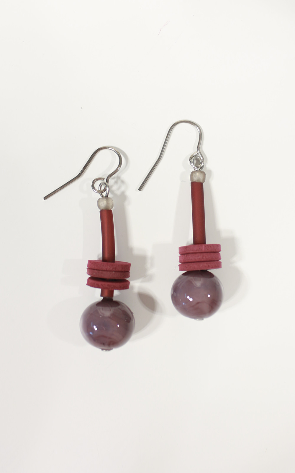 Glass Ball Drop Pvc Earring product photo.