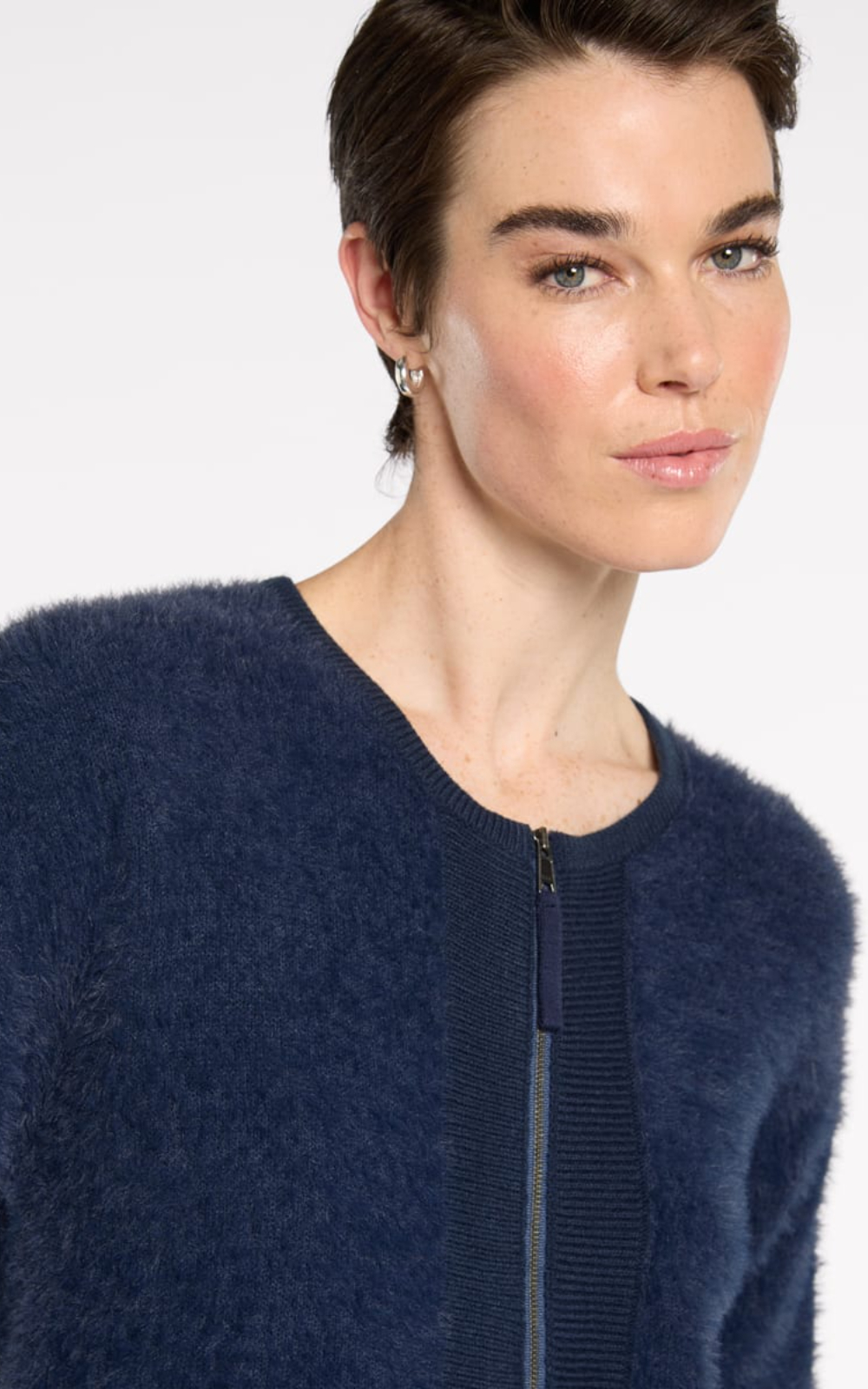 Fluffy Knit Bomber  product photo.