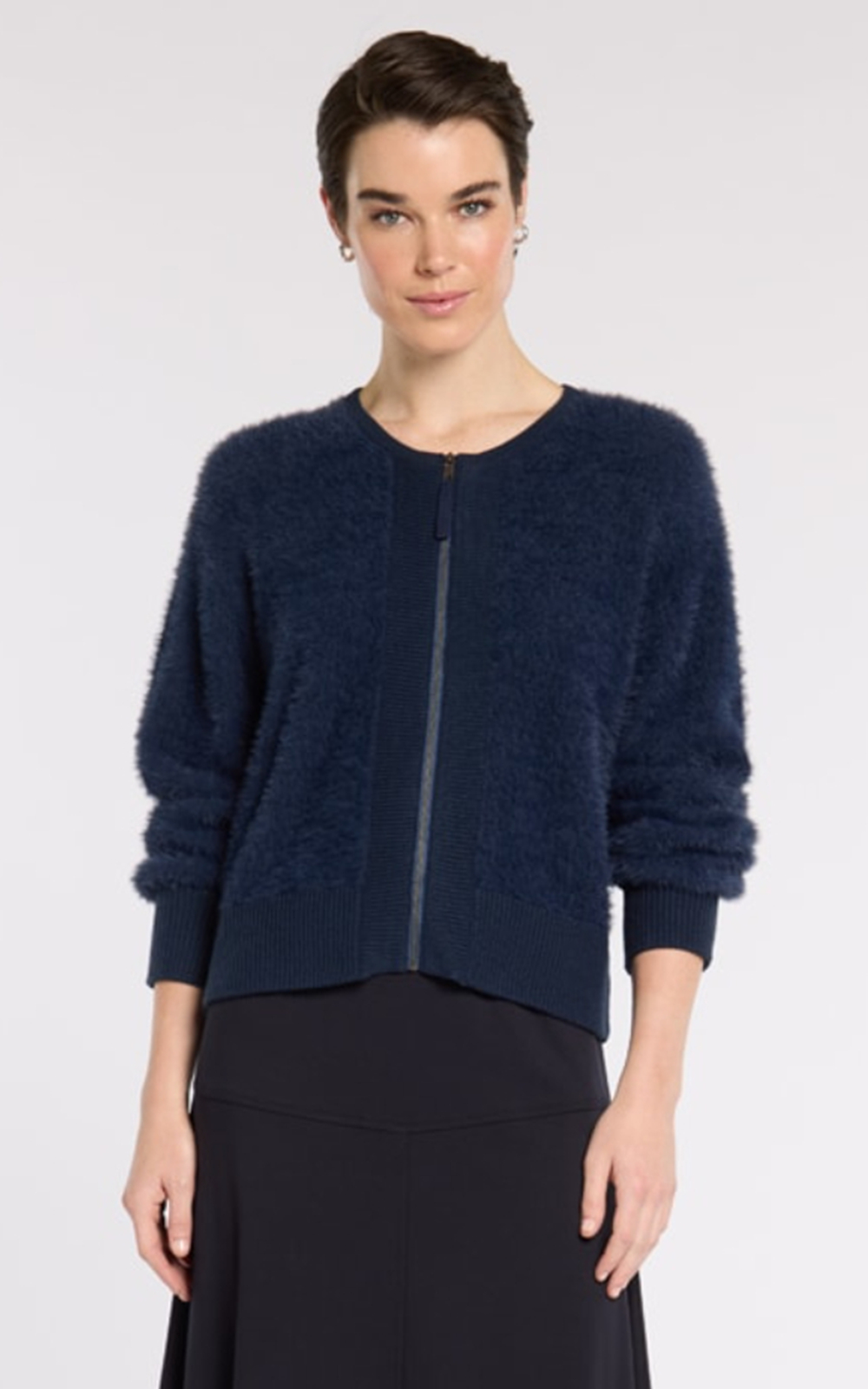 Fluffy Knit Bomber  product photo.