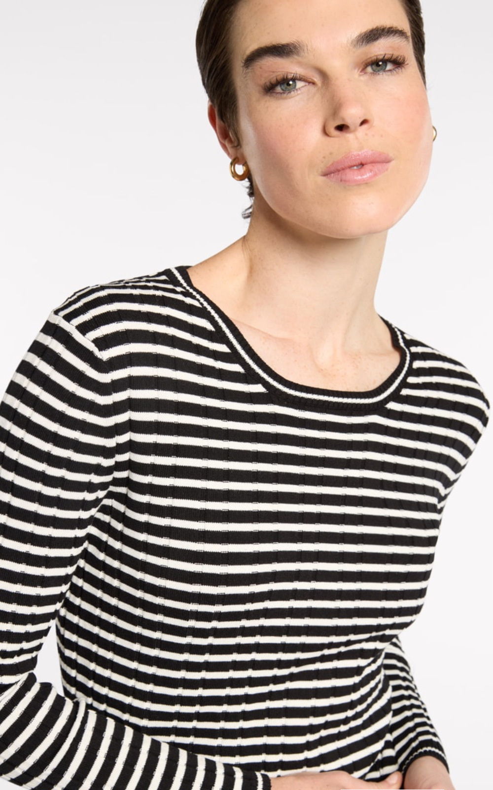 Fine Stripe Rib Knit product photo.