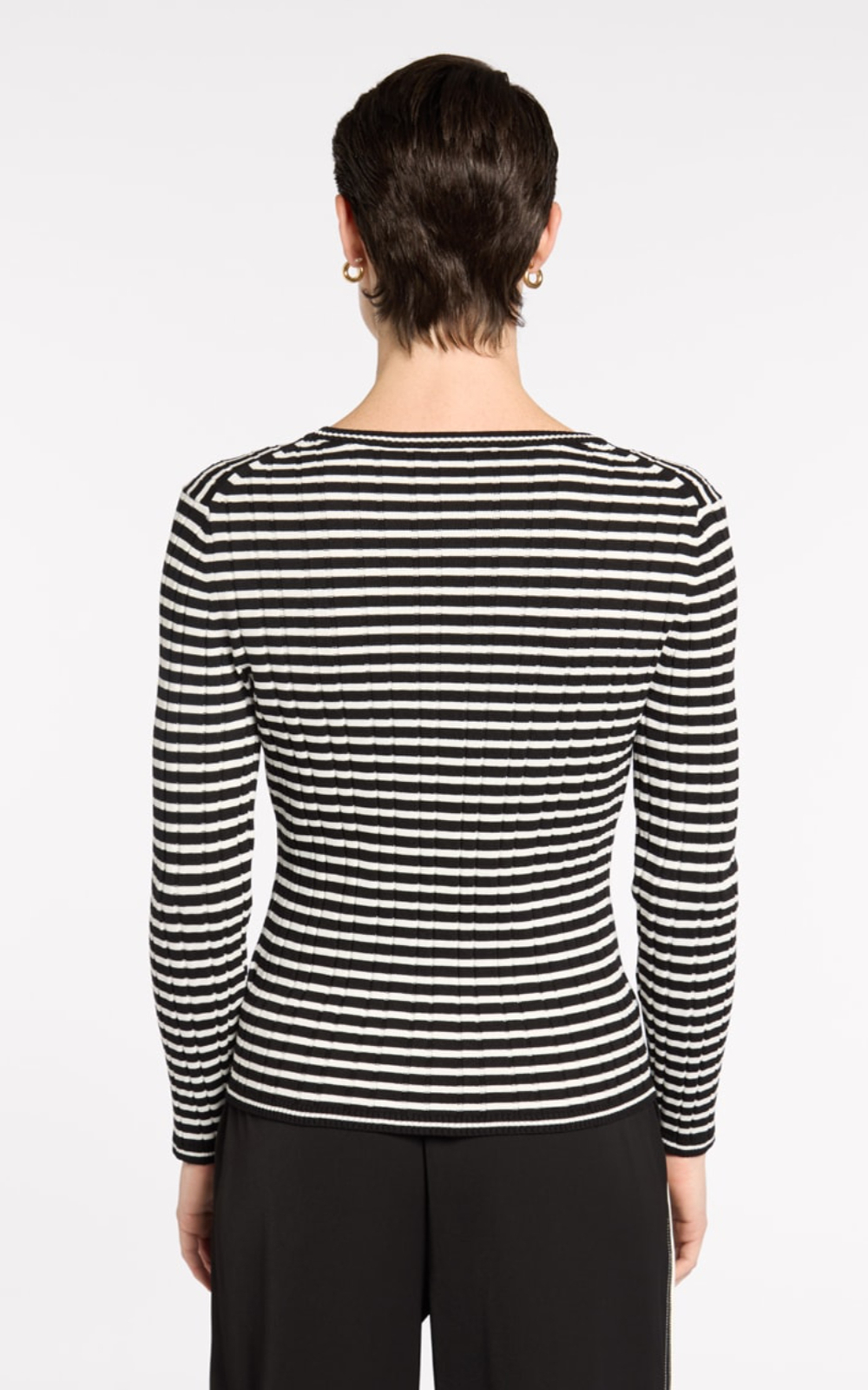 Fine Stripe Rib Knit product photo.