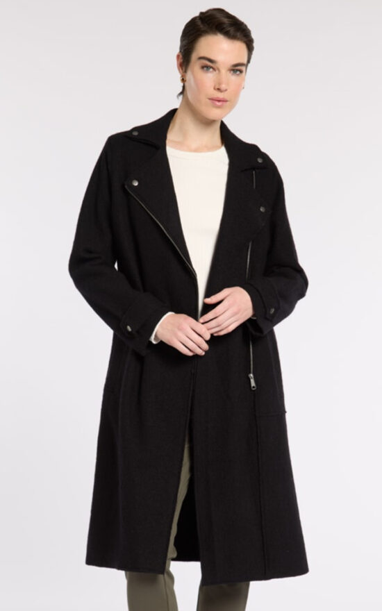 Boiled Wool Moto Coat product photo.