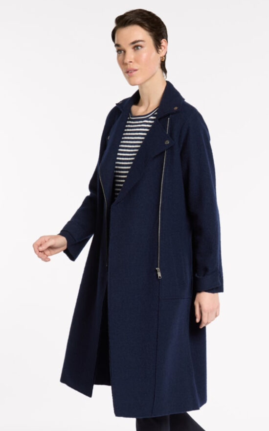 Boiled Wool Moto Coat product photo.