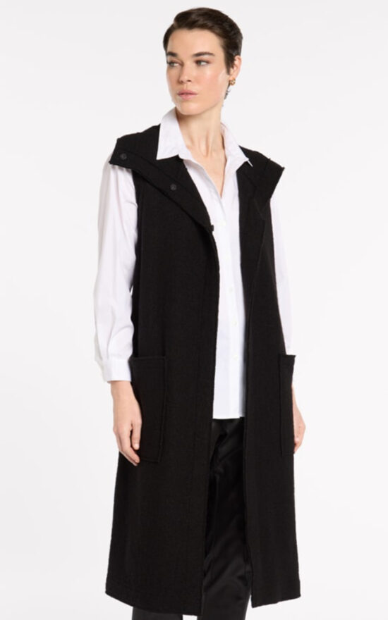 Boiled Wool Wrap Vest product photo.