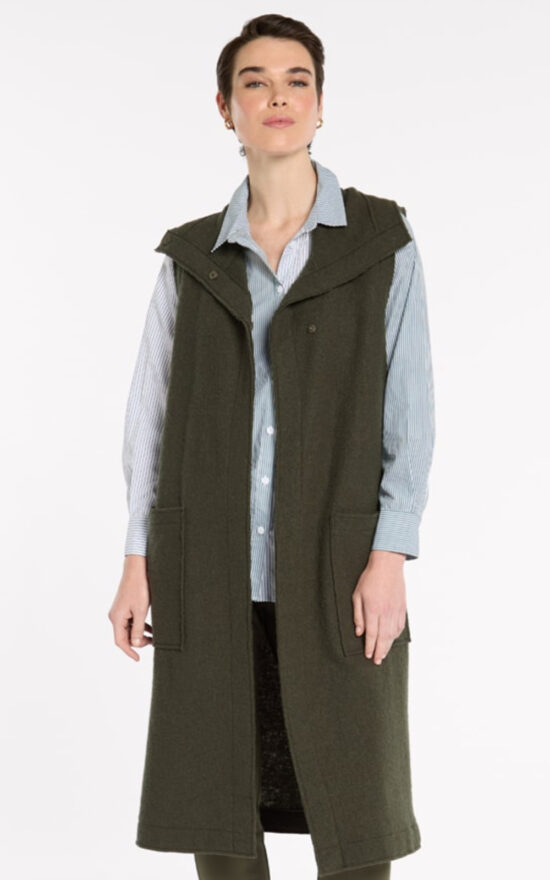 Boiled Wool Wrap Vest product photo.