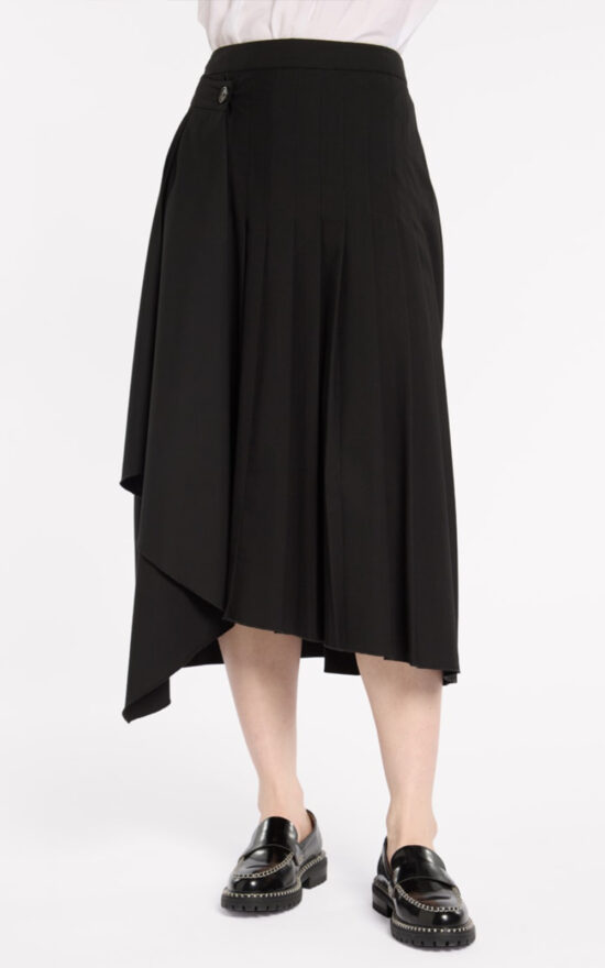 Pleated Wrap Skirt product photo.