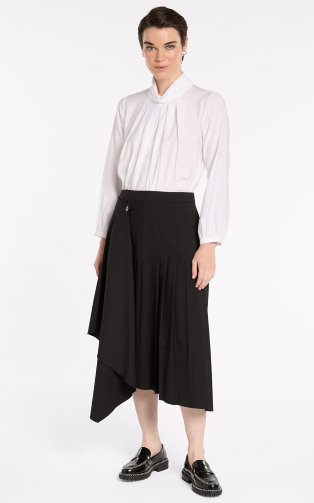 Pleated Wrap Skirt product photo.