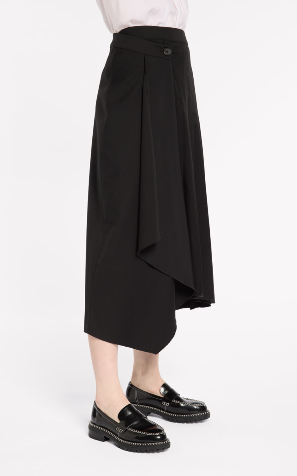 Pleated Wrap Skirt product photo.