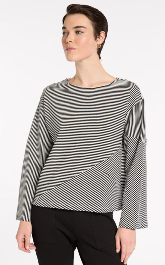 Fine Stripe Boxy Sweat product photo.