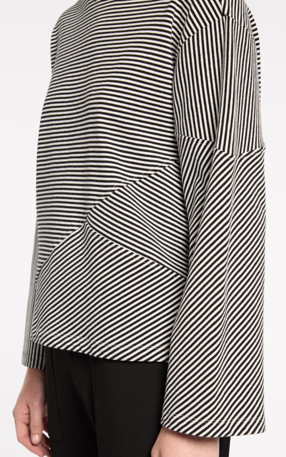 Fine Stripe Boxy Sweat product photo.