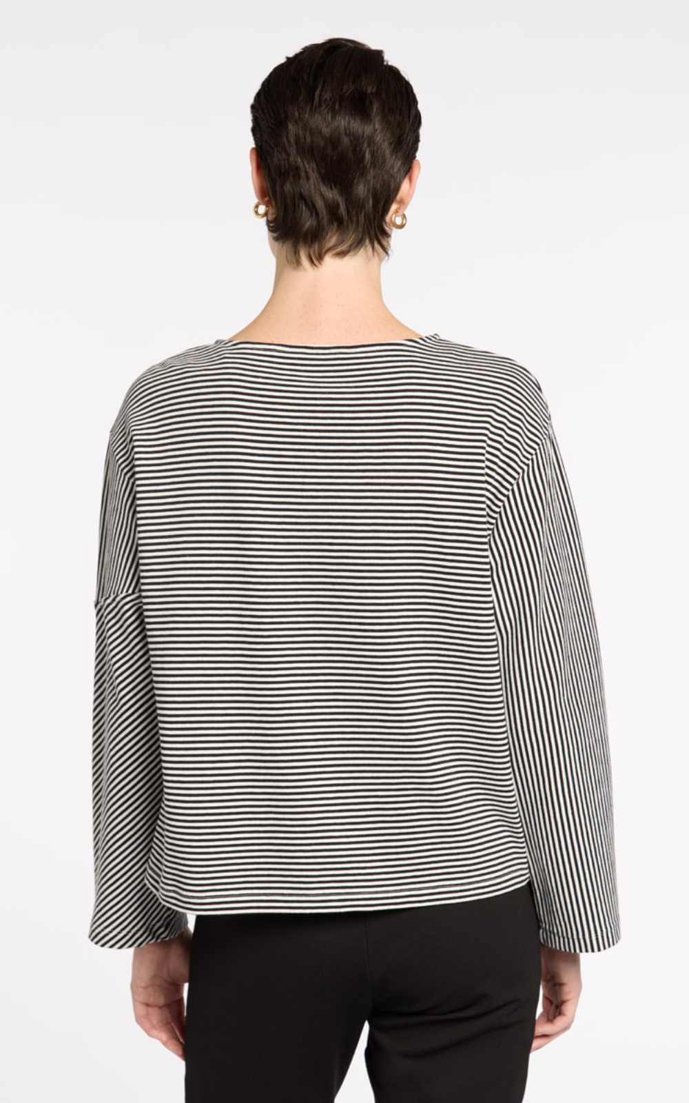 Fine Stripe Boxy Sweat product photo.