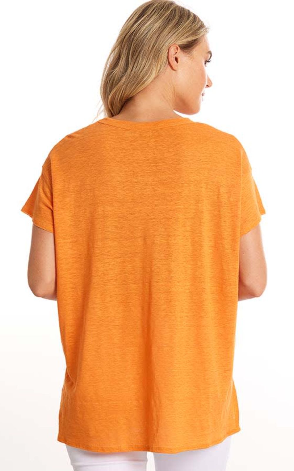 S/S Relaxed Linen Tee product photo.