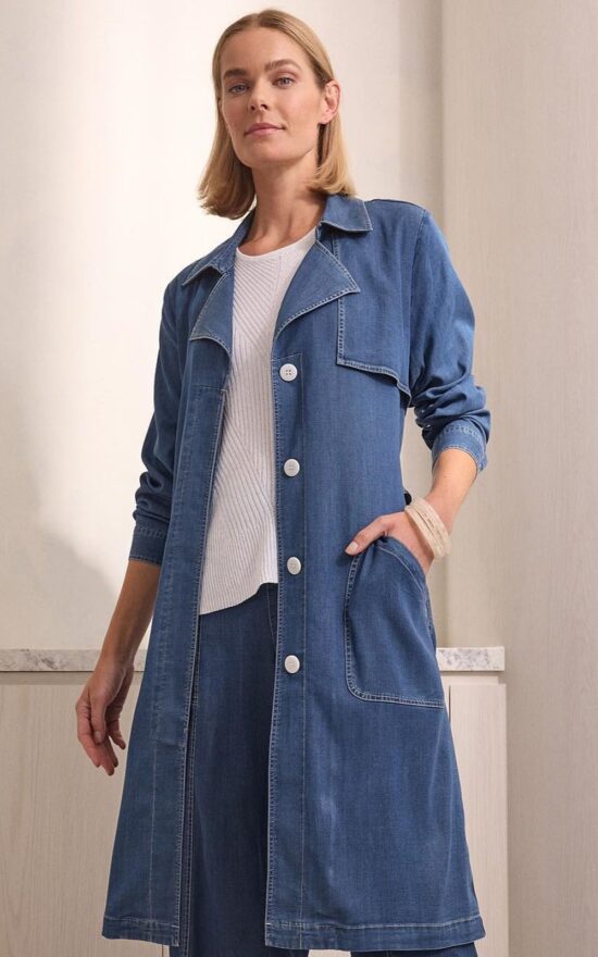 L/S Denim Trench product photo.