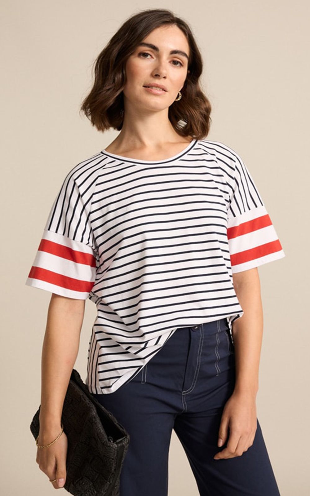 Raglan Stripe Tee product photo.