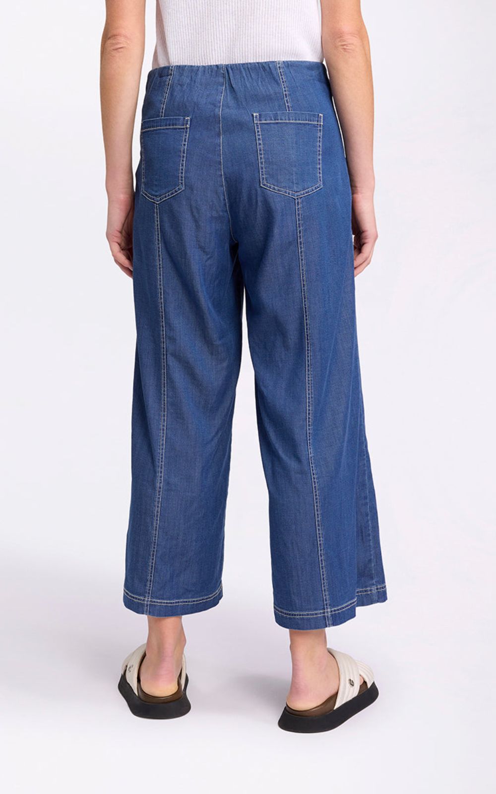 3/4 Wide Leg Denim Jean product photo.