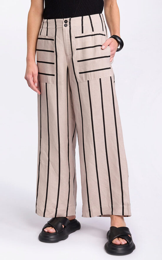 Wide Leg Stripe Pant product photo.