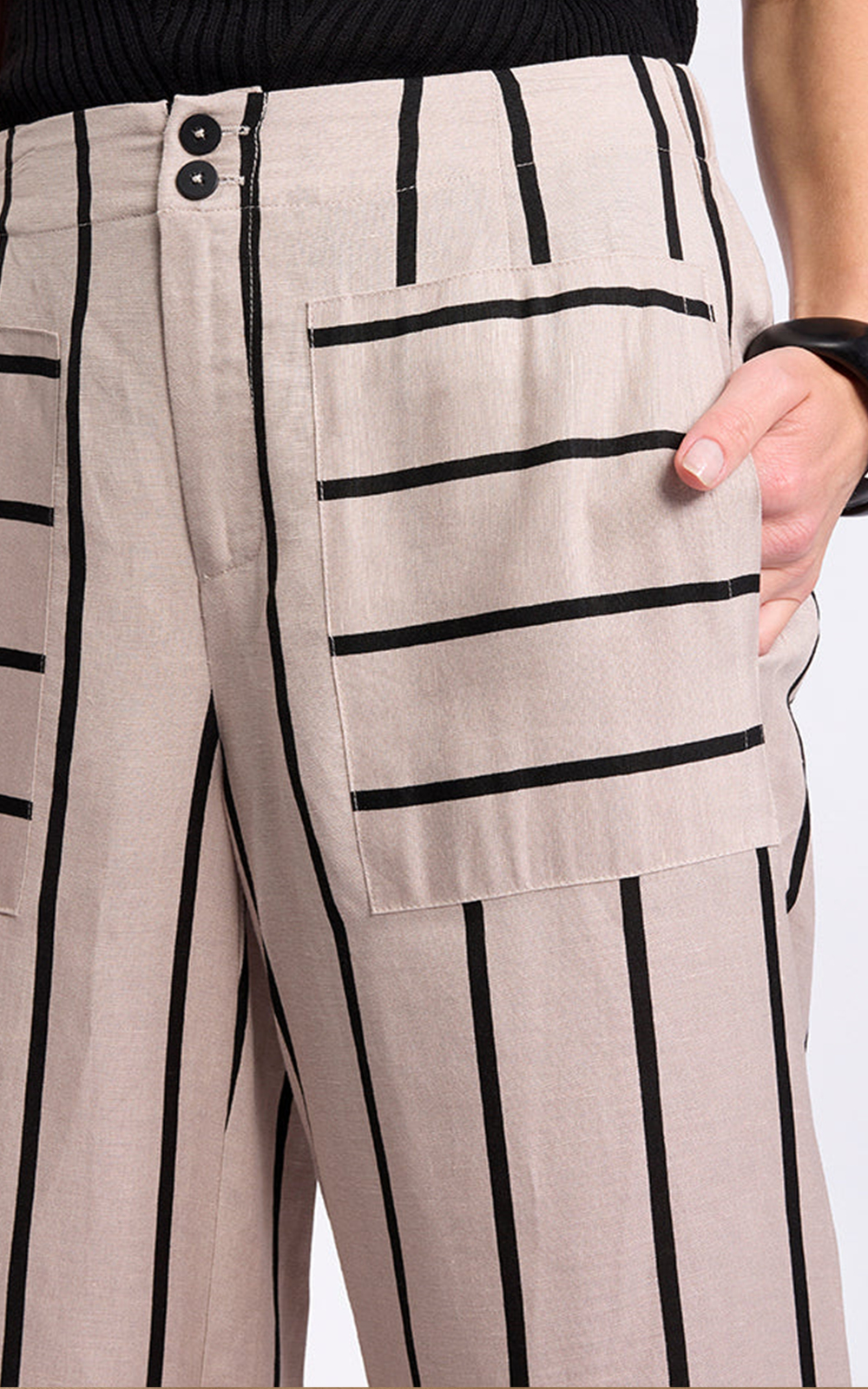 Wide Leg Stripe Pant product photo.