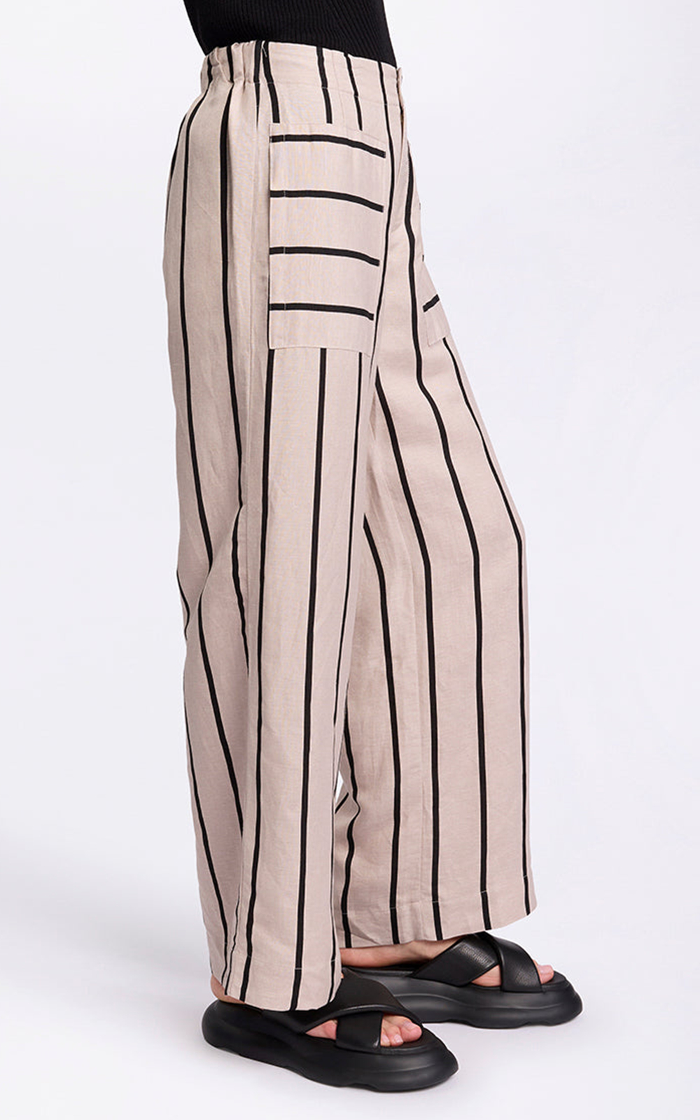 Wide Leg Stripe Pant product photo.