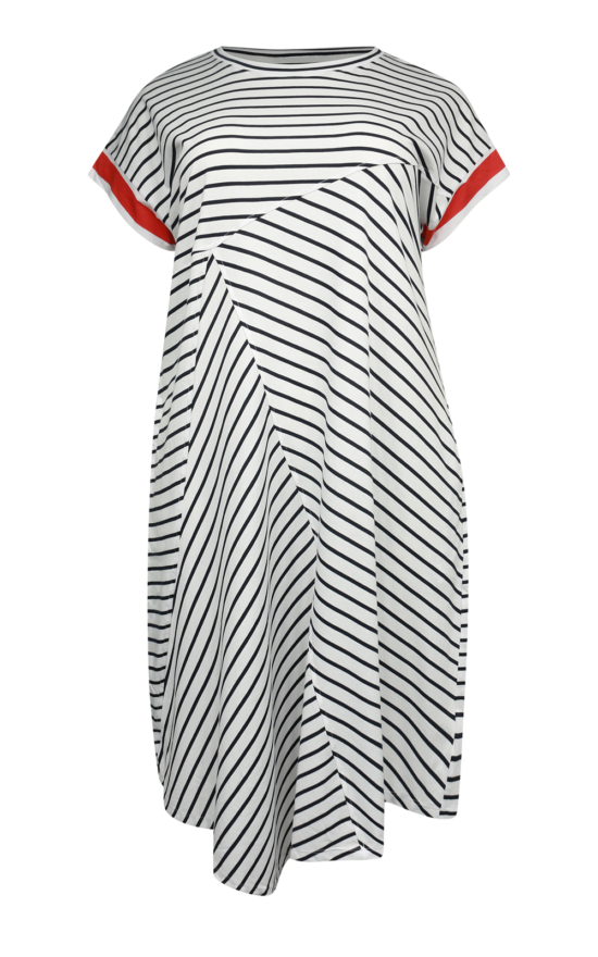 Spliced Stripe Dress product photo.