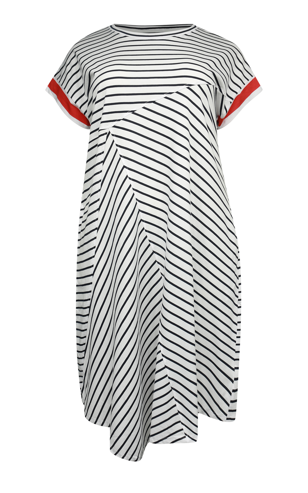 Spliced Stripe Dress product photo.