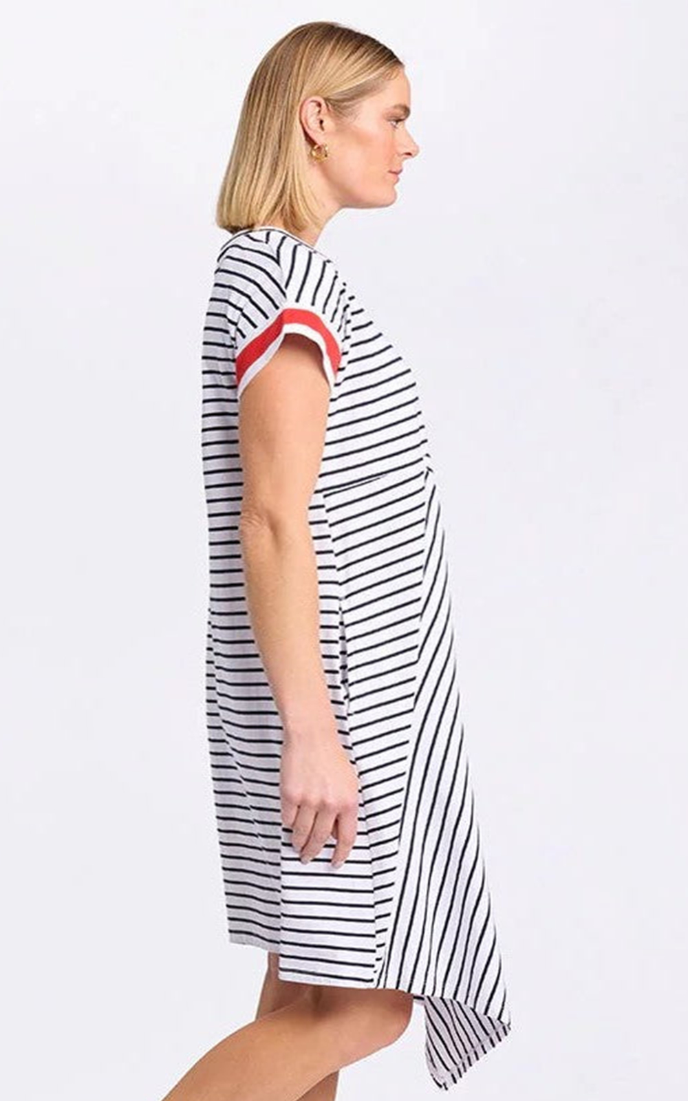 Spliced Stripe Dress product photo.