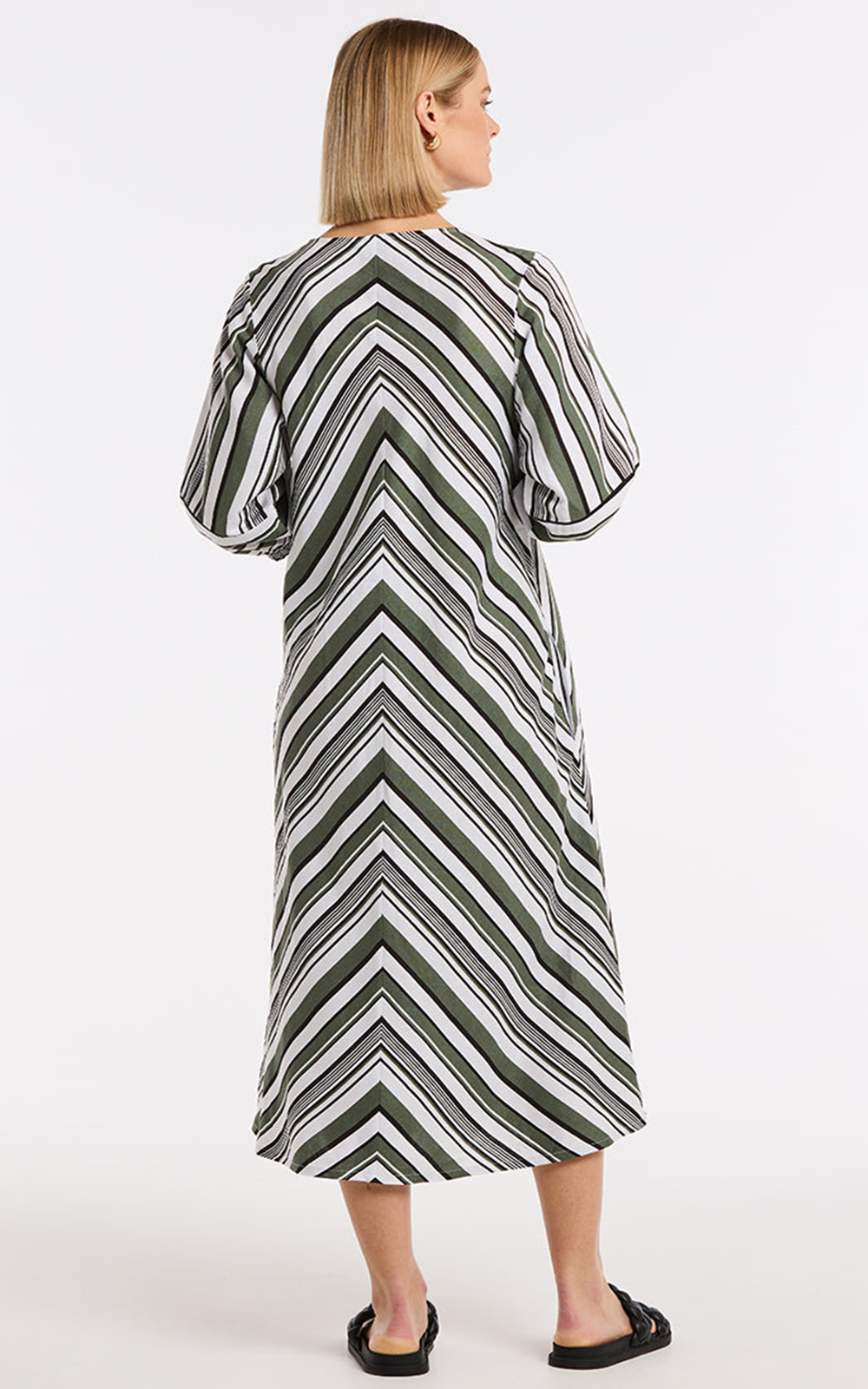 Spliced Stripe Dress product photo.