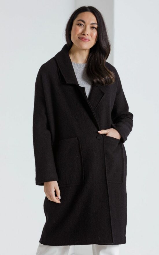 L/S Boiled Wool Coat product photo.