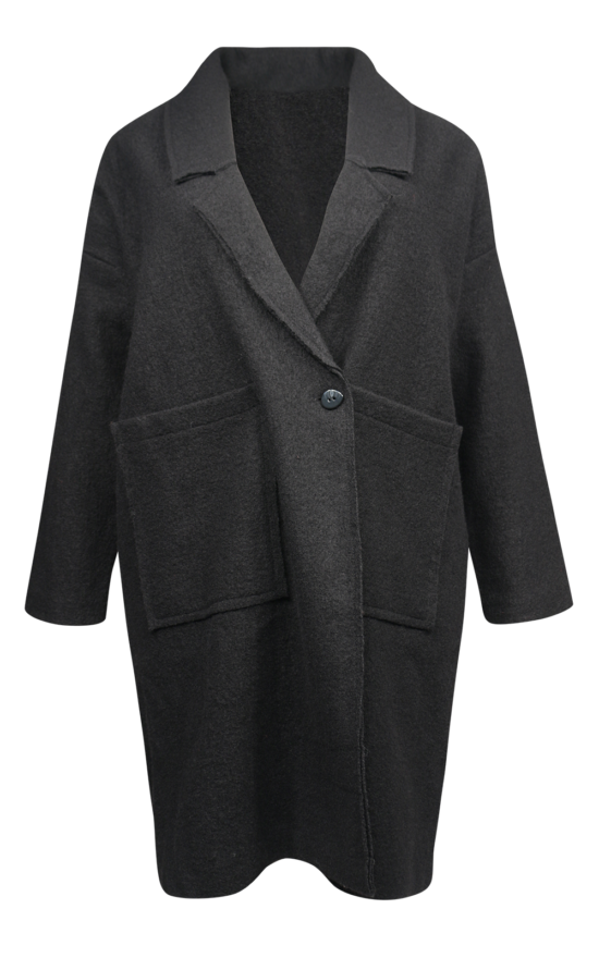 L/S Boiled Wool Coat product photo.