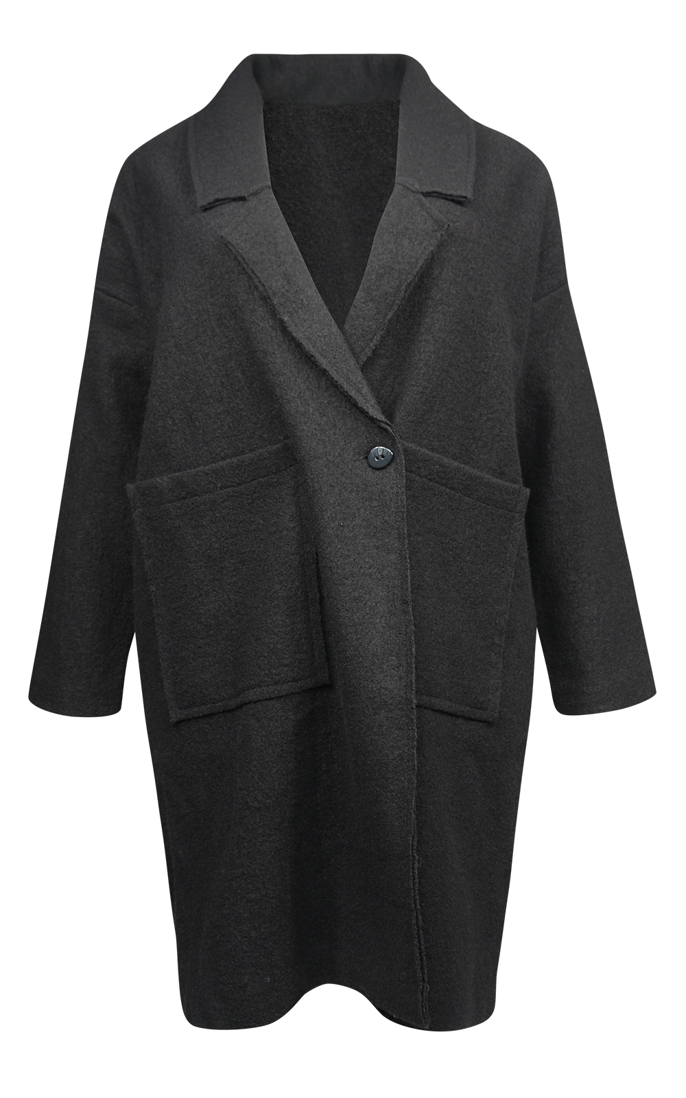 L/S Boiled Wool Coat product photo.