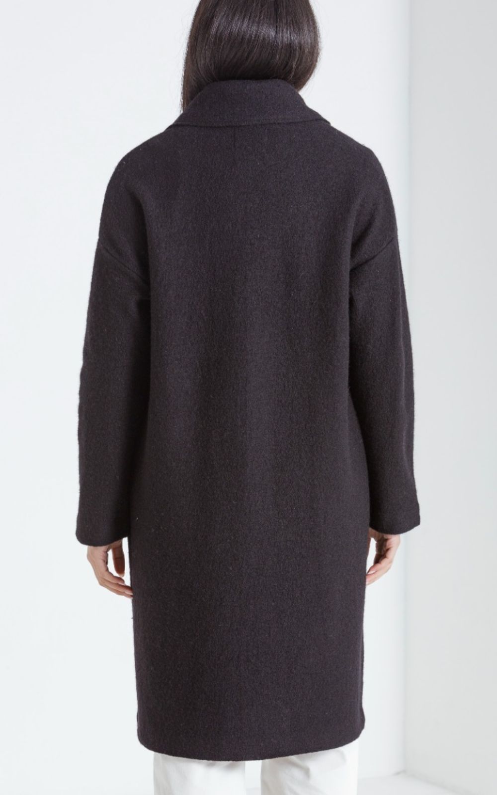 L/S Boiled Wool Coat product photo.