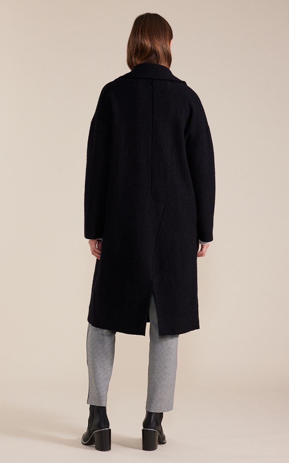 L/S Boiled Wool Coat product photo.