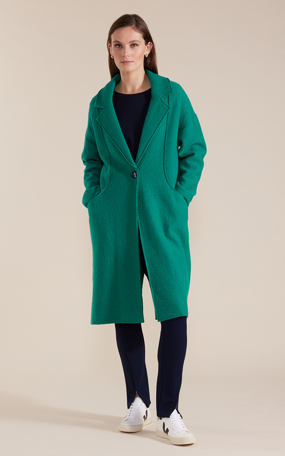 L/S Boiled Wool Coat product photo.