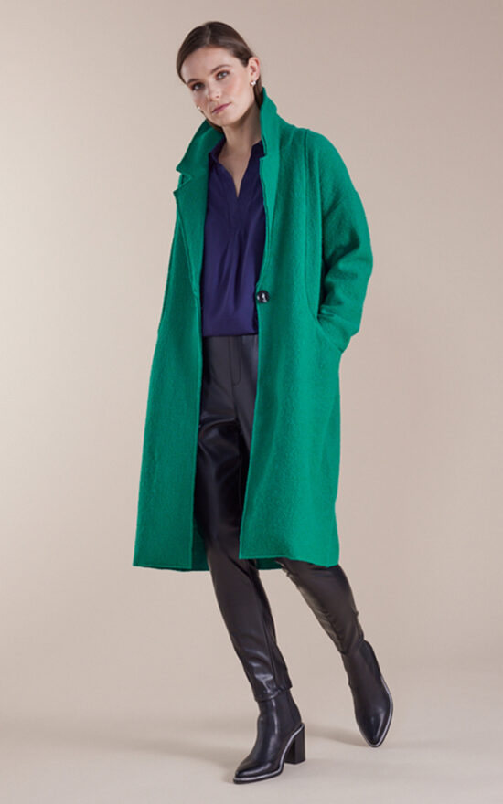 L/S Boiled Wool Coat product photo.