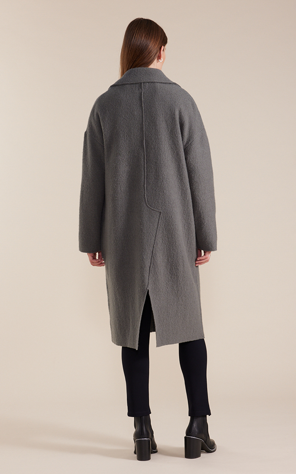 L/S Boiled Wool Coat product photo.