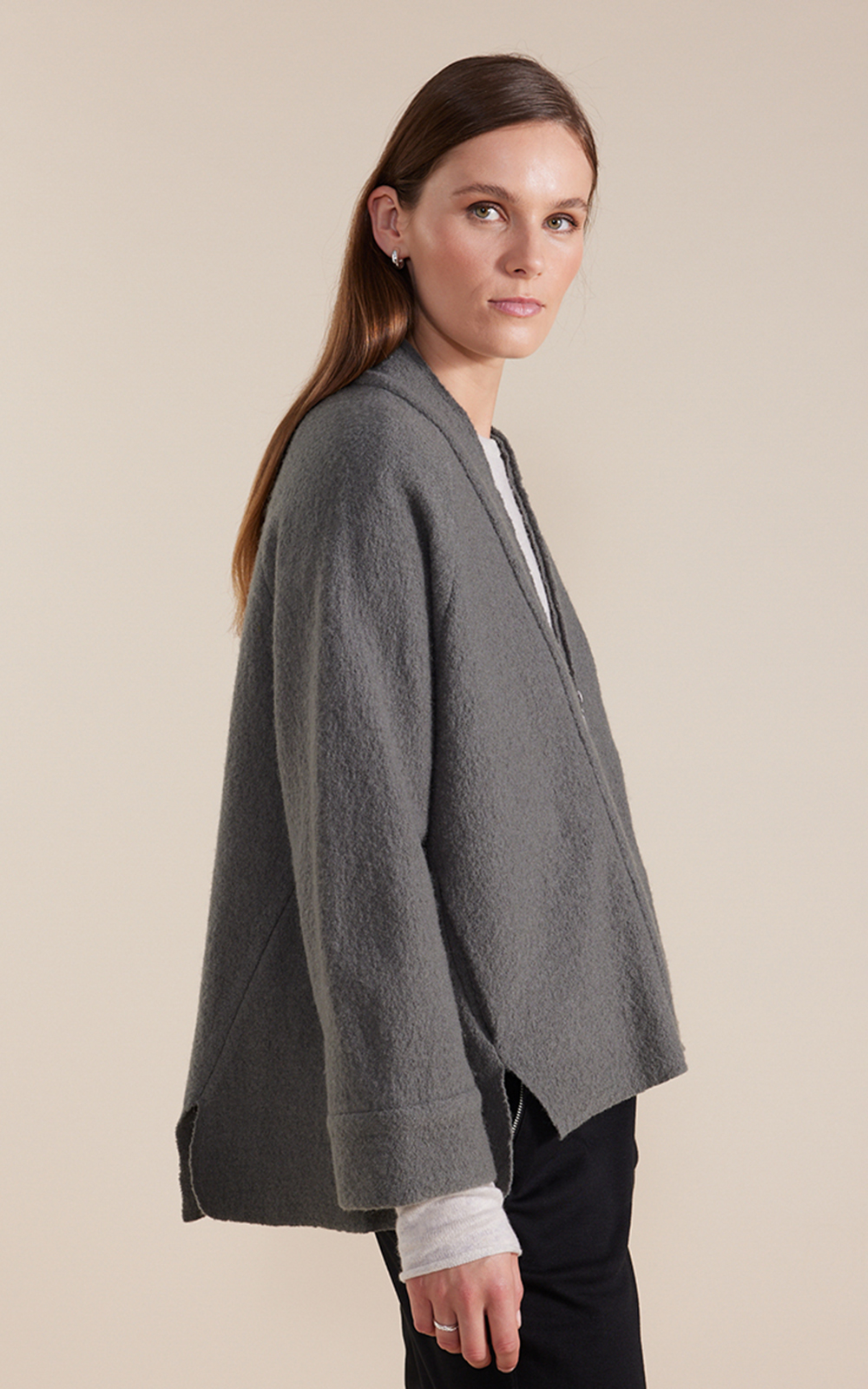 L/S Boiled Wool Jacket product photo.