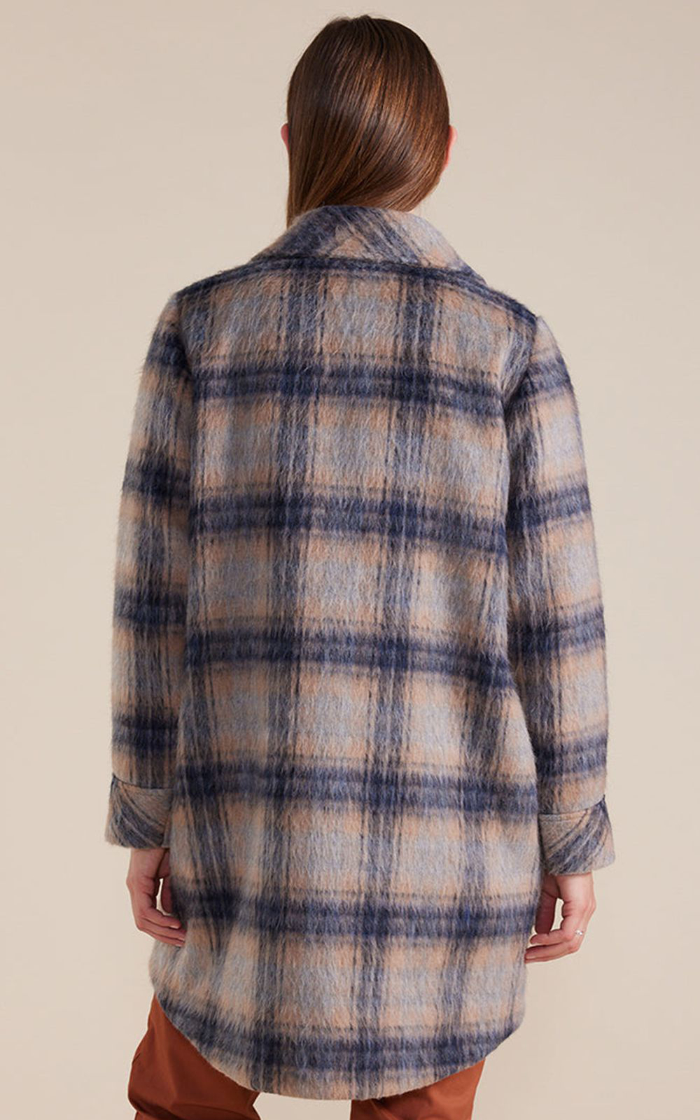 L/S Brushed Check Coat product photo.