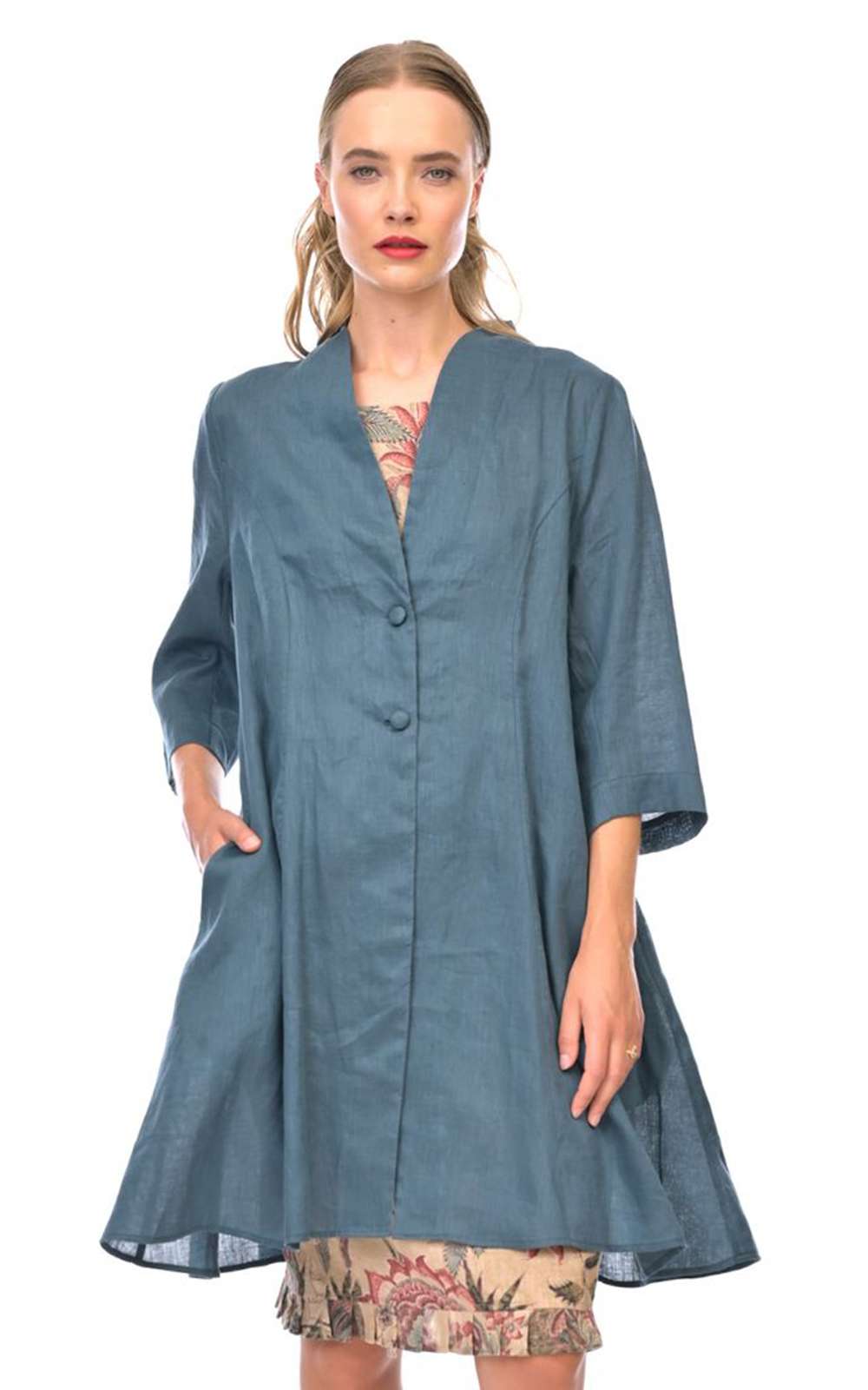 Linen Florence Coat product photo.