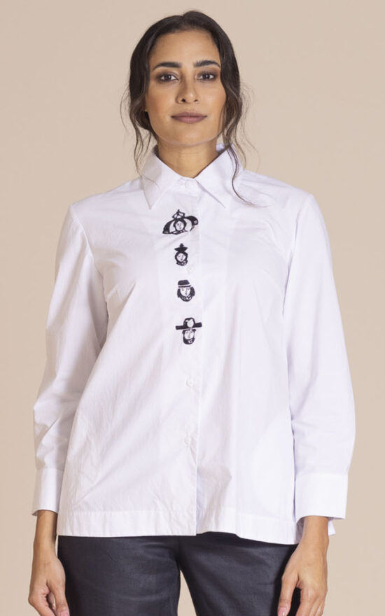 Embroidered Munkh Trapeze Shirt product photo.