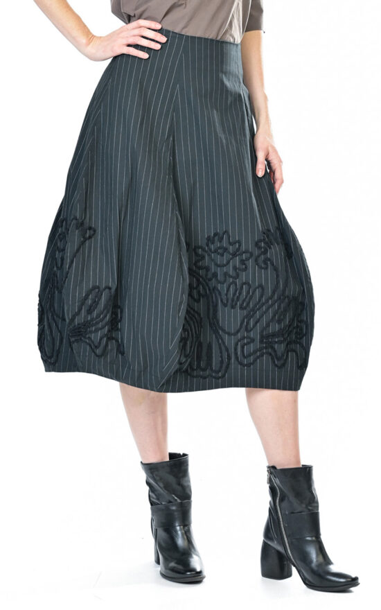 Pinstripe Tulip Skirt product photo.