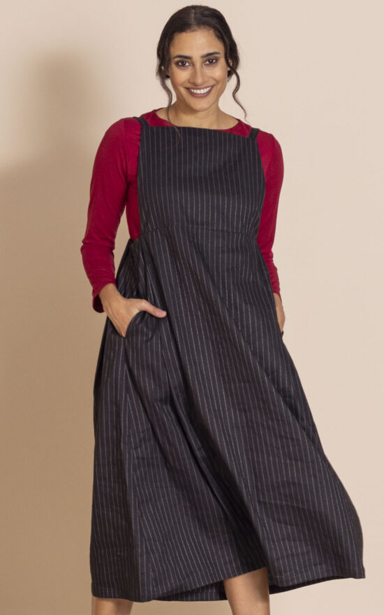 Pinstripe Pinafore product photo.