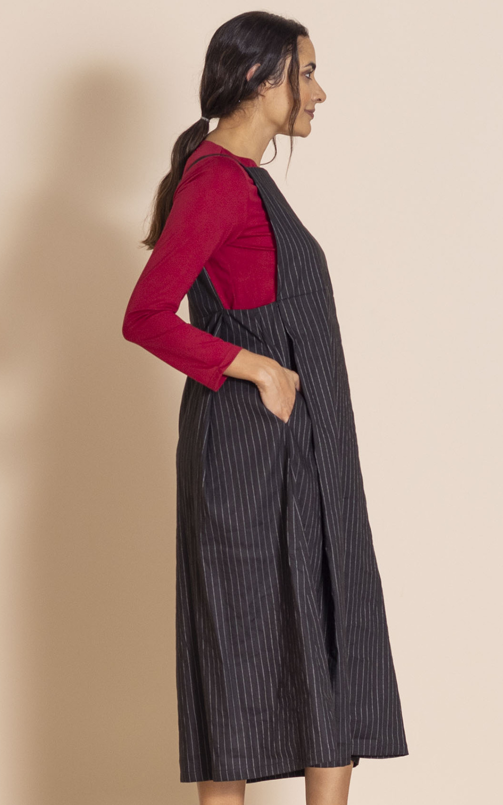 Pinstripe Pinafore product photo.