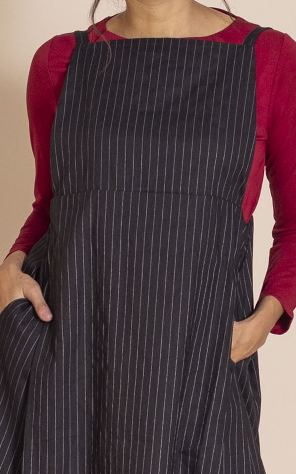 Pinstripe Pinafore product photo.